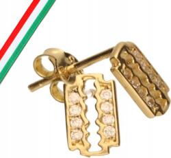 Lovrin Arany fülbevaló 585 borotva formájú cirkóniákkal 0, 96g modern design 14k divatos (Lovrin 74039)