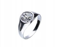 Lovrin Ezüst 925 gyűrű pecsétgyűrű koronás sassal 30r látványos ajándék (Lovrin 63611)