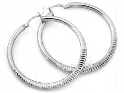 Lovrin Exkluzív, 925-ös ezüst karika fülbevaló, 46 mm-es, elegáns körök, 7, 18 g, ajándéknak is kiváló