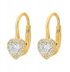 Lovrin Lenyűgöző arany fülbevaló 585-ös szív alakú cirkónia kövekkel ragyogó kiegészítő (61112568)