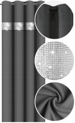 NOW-ART Függöny cirkónia kövekkel, 145x230 cm, karikás, készre varrt függöny, különböző színekben (Zasłona gładka matowa 230 Cekiny)