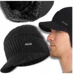 EdiBazzar Férfi téli sapka, meleg, sildes, bélelt, casual, divatos, rugalmas, téli (Ciepła zimowa czapka męska z daszkiem retro)