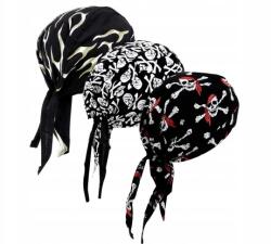 3x Durag Bandana Fejpánt Lélegző Férfi Bandana (Bomevarica1514133)