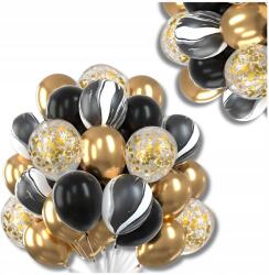 Fekete Arany Lufik 55db Esküvő Születésnap Parti Lufi szett