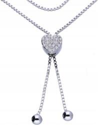 Lovrin Ezüst nyaklánc 925 szív alakú cirkónia kövekkel 6, 57g elegáns divatos minta (Lovrin 52898)