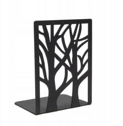  Fekete fém könyvtámasz, fa mintával, rusztikus loft stílusú, növényi motívum (Podpórka do książek)