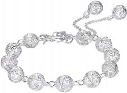  Női Charms karkötő, ezüst színű, fém, elegáns, golyós díszítéssel (5905884079409)