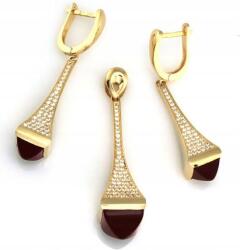 Lovrin 14g Arany Ékszerszett Kövekkel 585 időtálló divatos szett 14k (Lovrin 34135)