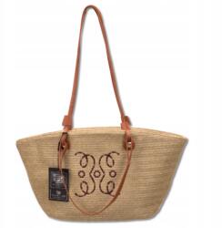  Bad&bags Strandtáska Nagy Méretű Női Válltáska Strandra, Piknikre, Shopper (Plażowa torba BAD&BAGS na ramię beżowa)