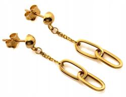 Lovrin Arany fülbevaló 375 akasztós, hosszú, láncos, divatos, kapcsos