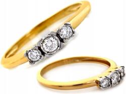 Lovrin Arany gyűrű három briliánssal 585 eljegyzési gyémánt 0.15 ct r14