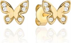 Lovrin Arany fülbevaló 585 pillangó és szárnyak cirkóniával, tökéletes ajándék, 14k