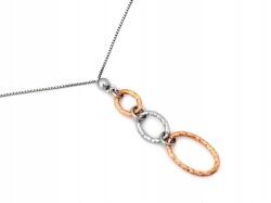 Lovrin Elegáns nyaklánc ezüst színű, kör alakú függővel, r42, 925-ös ezüstből, ajándékba