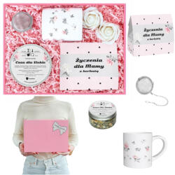 Cup&You Ajándékdoboz szett Anyukáknak csokoládé teával bögrével és rózsákkal