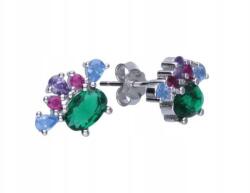 Lovrin Ezüst fülbevaló 925 színes cirkónia kövekkel, egyedi mintával, ajándéknak is kiváló (Lovrin 63062)