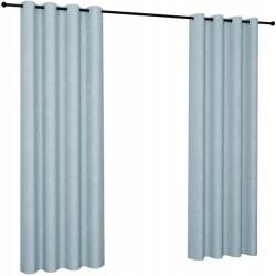 NOW-ART Matt bársony függöny, sima, 140x240 cm, kész függöny nappaliba, karikás (Welur 240 błękitna)