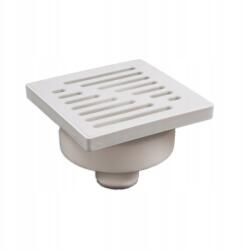 Maan Egyenes csatorna összefolyó műanyag ráccsal, fi 50 150 x 150 mm, Fehér (5184)