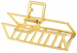 EdiBazzar Arany színű, téglalap alakú hajcsat, nagy fém hajcsipesz, divatos téglalap (Spinka złota prostokątna klamra do włosów)