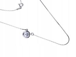 Lovrin 925-ös ezüst nyaklánc fehér cirkónia köves divatos medállal ajándék ötlet (Lovrin 64457)