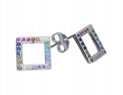 Lovrin Ezüst fülbevaló 925 színes négyzetekkel, egyedi mintával, ajándékba, stekkeres (Lovrin 63064)