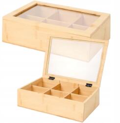 Zd trading Fa Teásdoboz Teatartó Tároló Doboz Szervező Tea Bambusz (2553999BAMBUS)