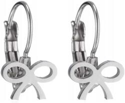  Ezüst Színű Fülbevaló, Kis Méretű, Orvosi Acél, Finom Masni (N11)