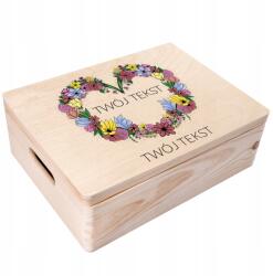 Creative Deco Gravírozott doboz ajándék születésnapra, névnapra, anyák napjára, emlékbe 40x30 (JANCDSD140CUSTOMMDAYFLOWER1FBM)