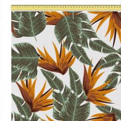 DreamRoots Vízálló vászon anyag, virág- és levélmintás, 160 cm x 100 cm (1 méter) (B0C3HBSSM7)