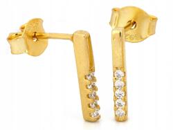 Lovrin 925-ös ezüst fülbevaló, aranyozott, cirkónia kövekkel, stekkeres, 1, 06g, finom (62435902)