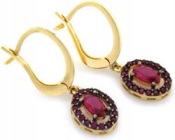 Lovrin Arany fülbevaló 585 vörös kövekkel, fekete ródiumozással, ajándékba, 14 karátos (Lovrin)