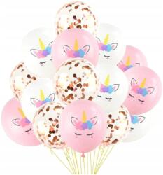 Születésnapi lufi szett 15db unikornis konfetti
