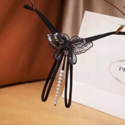  Nyitott tanga bugyi csipkével, flitterekkel, gyöngyökkel Ajándék ötlet