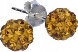 Lovrin 925-ös ezüst fülbevaló, mézes kristálygömbökkel, divatos ajándék (Lovrin 46362)