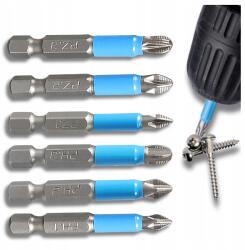 Ütésálló bit készlet 6db csavarhúzóhoz fúróhoz mágneses 50mm S2 PH2 (Komplet bitów udarowych 6szt)