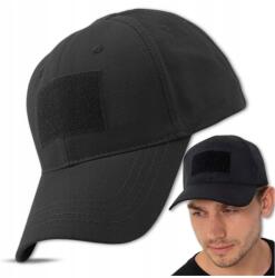 EdiBazzar Taktikai Militáris sapka, férfi, fekete, katonai, nyári, tépőzáras panelekkel (Taktyczna MILITARNA czapka daszek Męska)