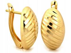 Lovrin Arany fülbevaló 585-ös lemezkékkel, angol kapcsos, 1, 68g, fényes, női ajándék