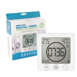 Vízálló Fali Óra Fürdőszobába Tapadókoronggal, Multifunkciós Óra (6977652565727)