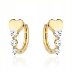Lovrin Arany fülbevaló 585 szív és cirkónia kövekkel 1.46g elegáns ékszer (58715869)