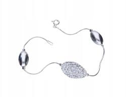 Lovrin Ezüst karkötő 925-ös finomságú, láncos, kristályokkal díszített, elegáns mintázatú, ajándéknak is kiváló (Lovrin 64013)