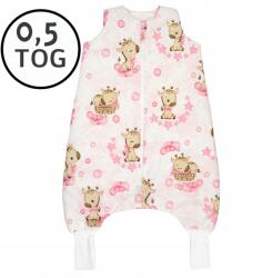 Ankras Nyári Hálózsák lábszárvédővel 92-104 M 0, 5 Tog Pamut 100% Lengyel Termék (ŚZN letni ROZMIAR M 86-104 ŻYRAFKI RÓŻ)