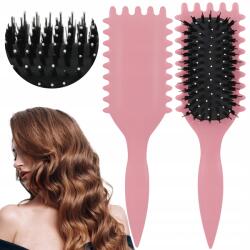 Lewer Rozsaszín Hajcsavaró Kefe göndör hajhoz, Kiemeli A Loknikat, masszírozó (CURL DEFINE STYLING COMB BOUNCE włosie)