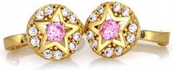 Lovrin Arany fülbevaló 585 rózsaszín csillaggal és cirkónia kövekkel, elegáns design ajándékba (43798224)