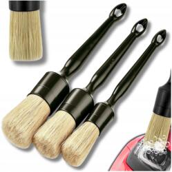  3 darabos készlet természetes vaddisznósörte kefék autó, felni tisztításához (Szczotki do czyszczenia samochodu sprzątania)