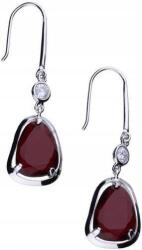 Lovrin Ezüst fülbevaló 925 piros kővel és cirkóniával, eredeti női ajándék (Lovrin 47507)