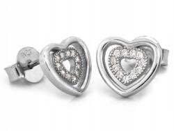 Lovrin 925-ös ezüst fülbevaló cirkóniával, két szív, 1, 54g, stekkeres (62127143)