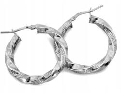 Lovrin 925-ös ezüst fülbevaló, érdekes csavart karika görög mintával (Lovrin)