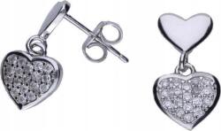 Lovrin Ezüst fülbevaló 925 szív cirkóniával 2, 80g eredeti női ajándék (Lovrin 47546)