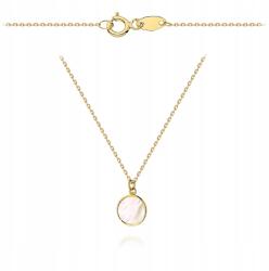 Fugart Arany nyaklánc 585-ös finomságú gyöngyházas kör alakú medállal, Ingyenes gravírozással (FUG3-31-N00640-2)