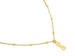 Lovrin Női nyaklánc 925-ös arannyal futtatott, golyókkal és végtelen jellel, 1.55g, 45cm (63521425)