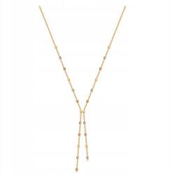 Lovrin 585-ös arany horgony láncos nyaklánc nyakkendő formában, 3 színű golyókkal (61114729)